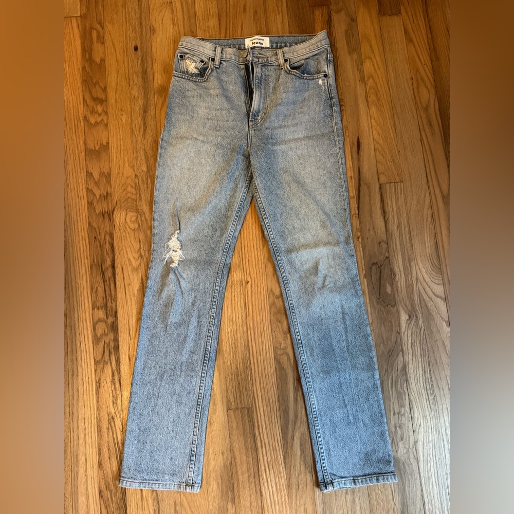 Light Blue Distressed Reformation Jeans